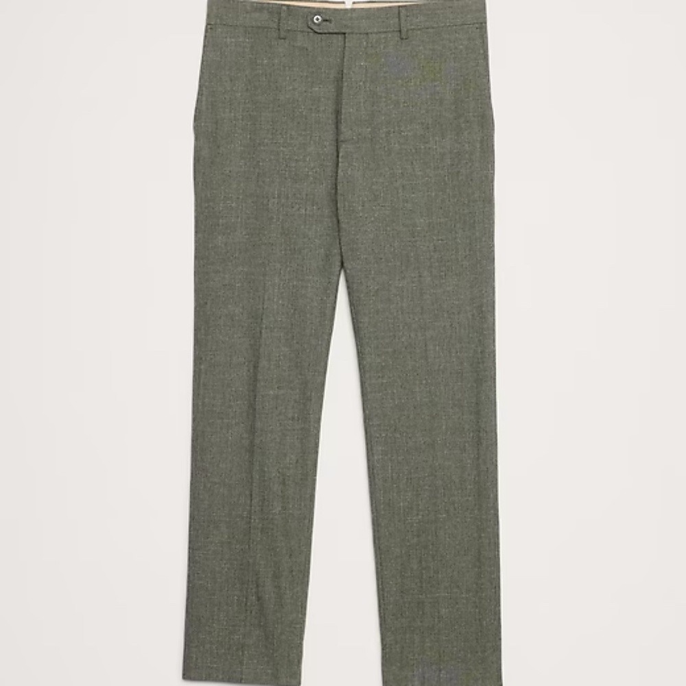 NWT Banana Republic Wrinkle Resistant Green Tailored Fit Pants 34x30 - Picture 2 of 5